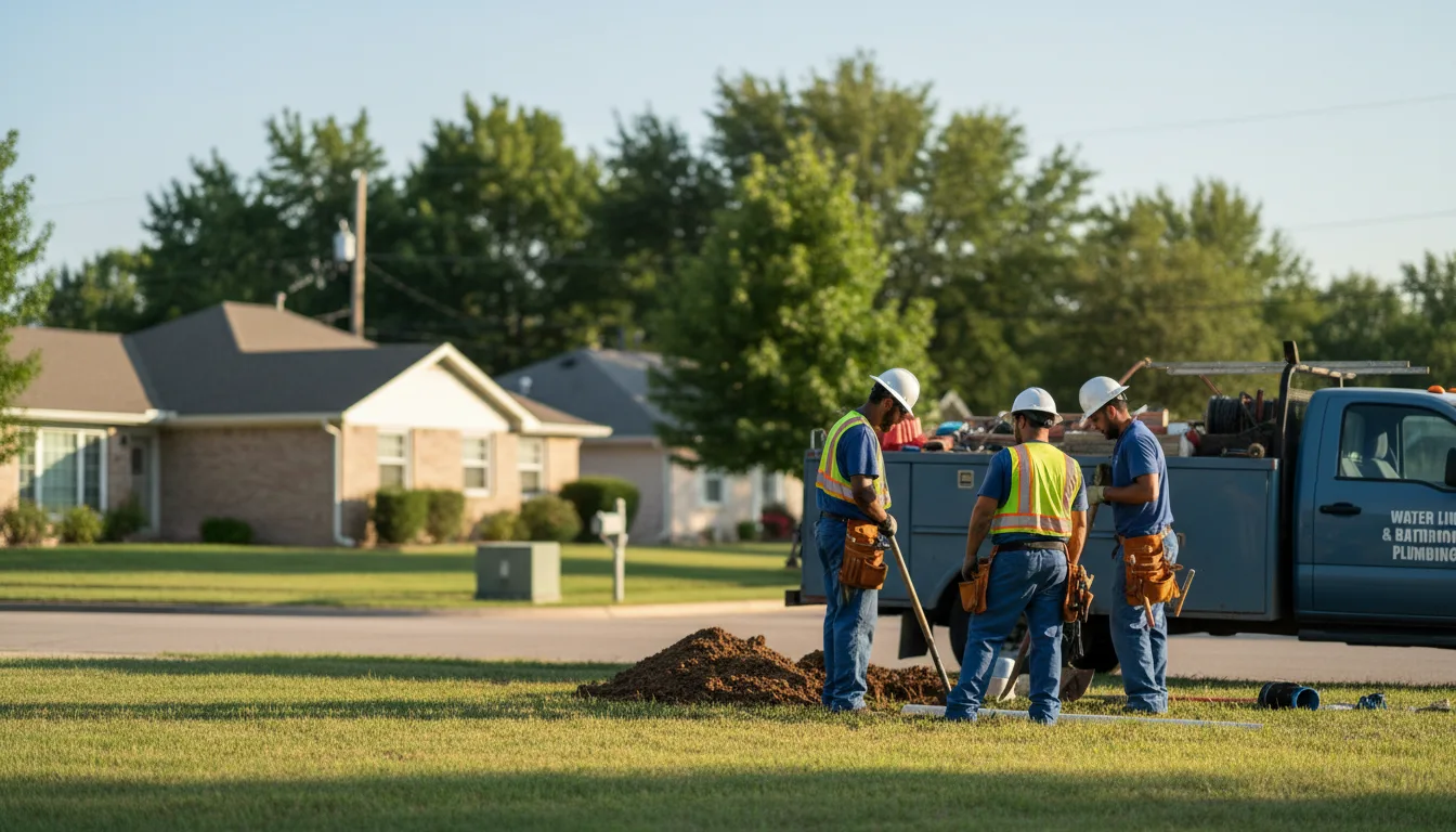 Residential water line and bathroom plumbing service in Hospers, IA
